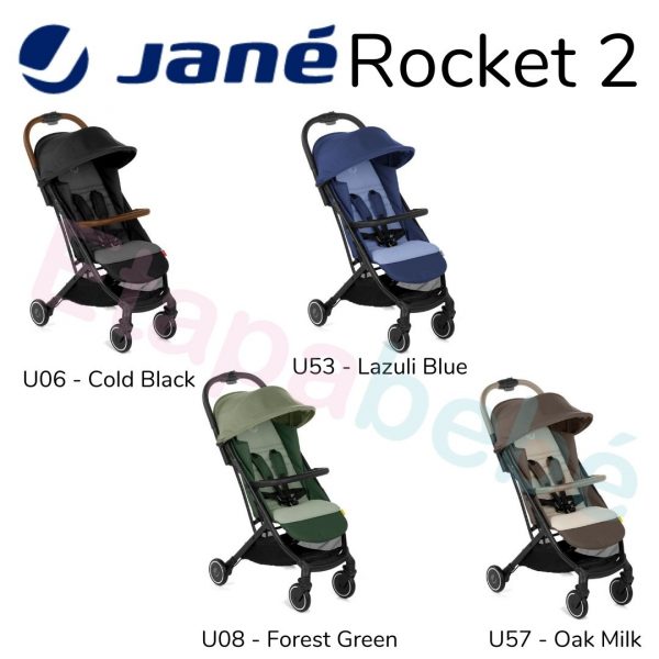 Rocket 2 de Jané  ¿Por qué te encantará la silla de paseo Rocket de #Jané?  Es la compacta ideal. Se puede plegar con una sola mano ¡Cuatro colores  para elegir! 🖤